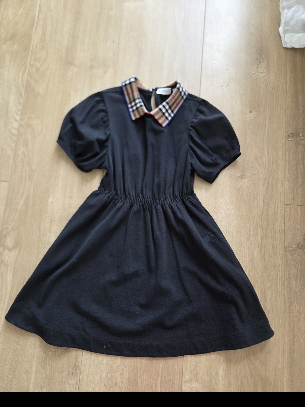 Burberry Black Kids Dress with Signature Check Collar